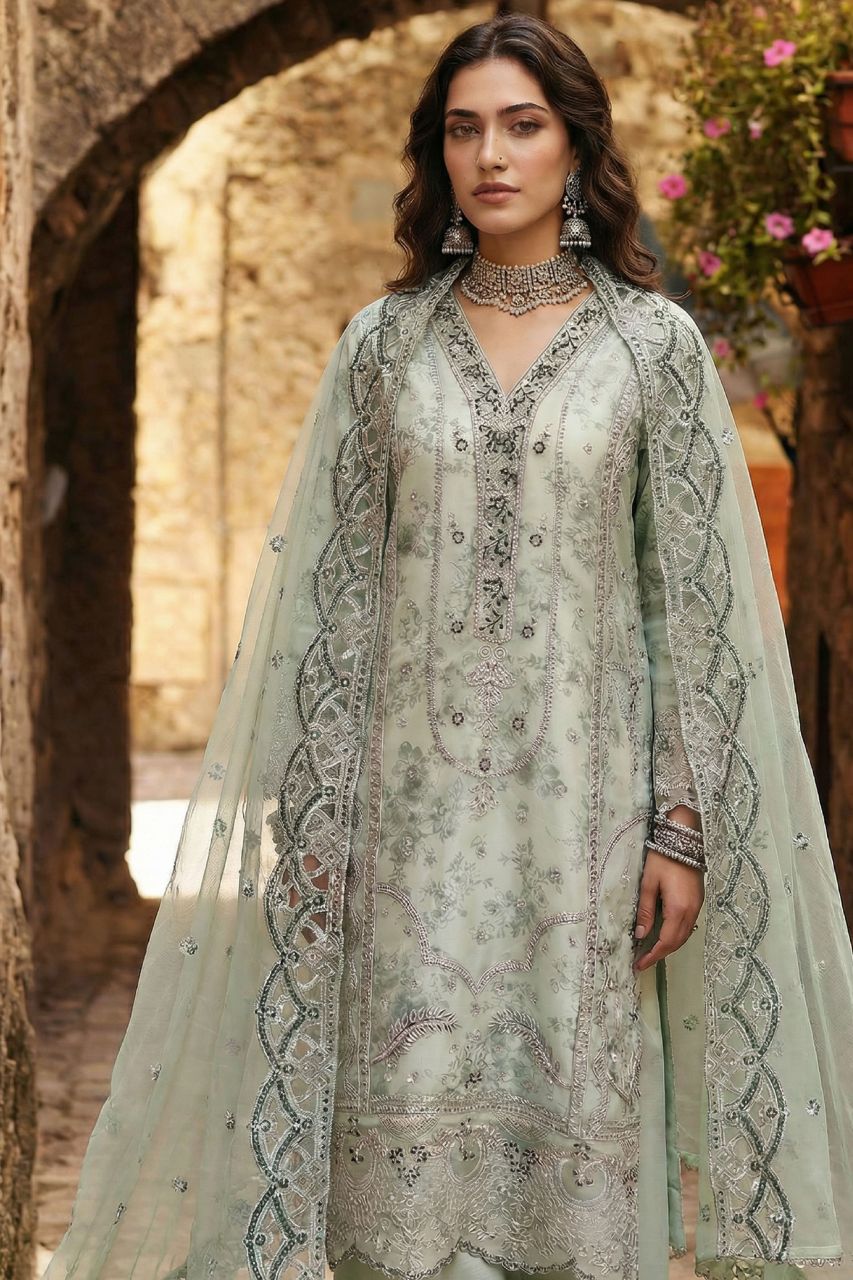 Aira By Dressline Semi-Stitched | Organza