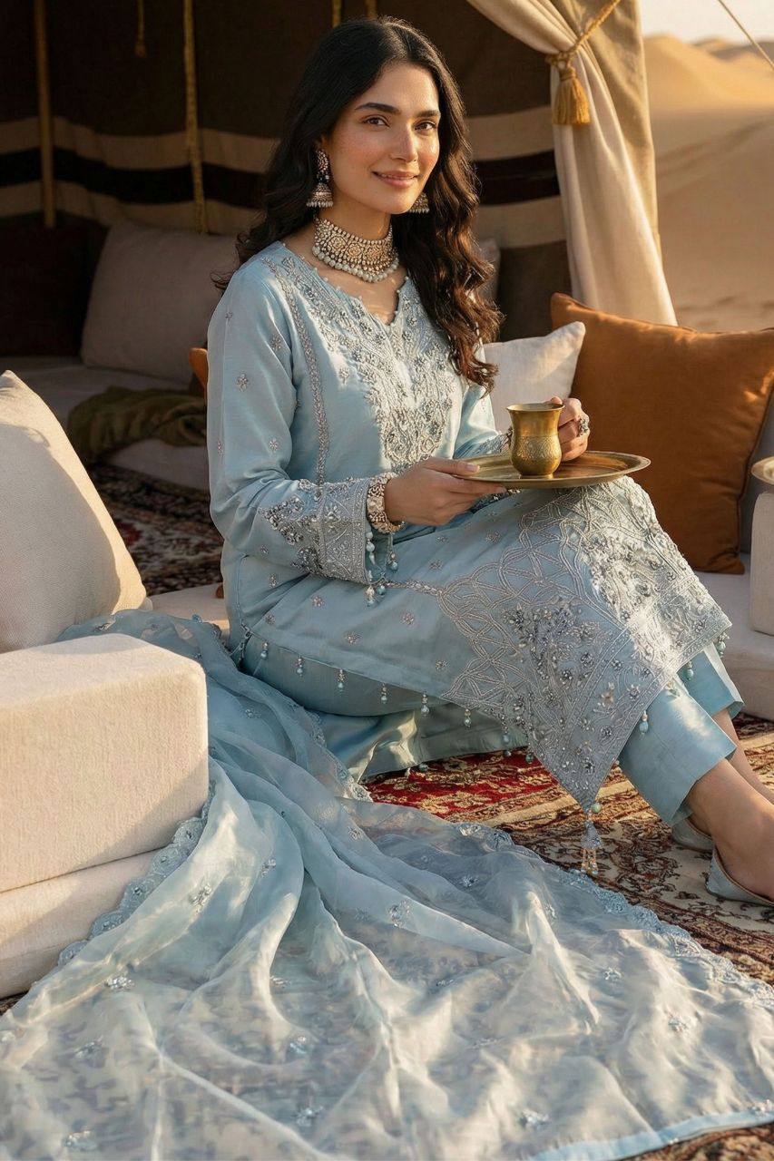 Fatima Bano | Zarqoon | Emb Organza-3PC