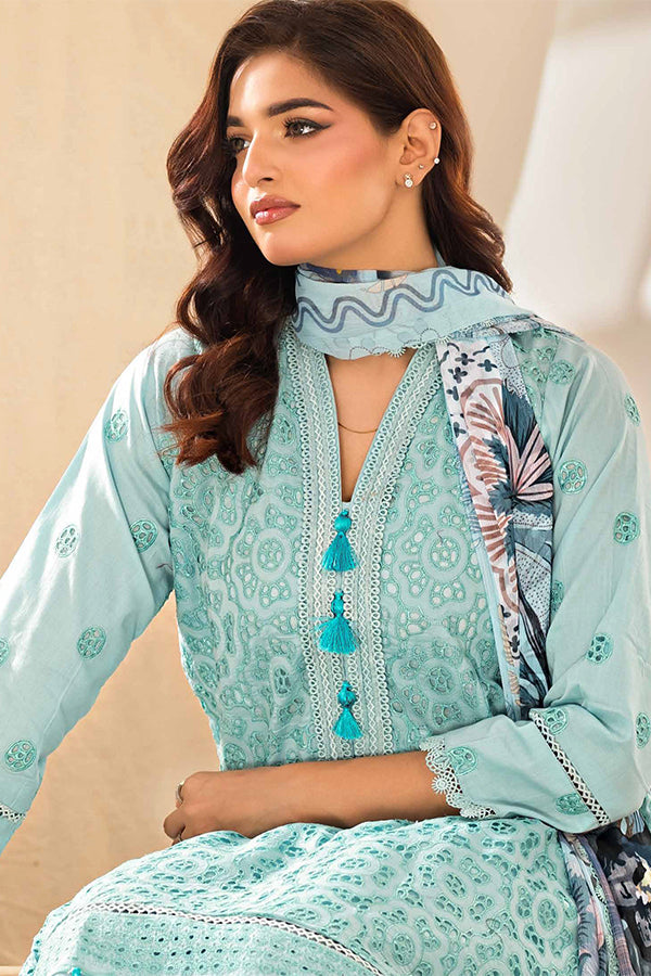 Tehzeeb | ChikanKari Luxury Lawn | 3-PC