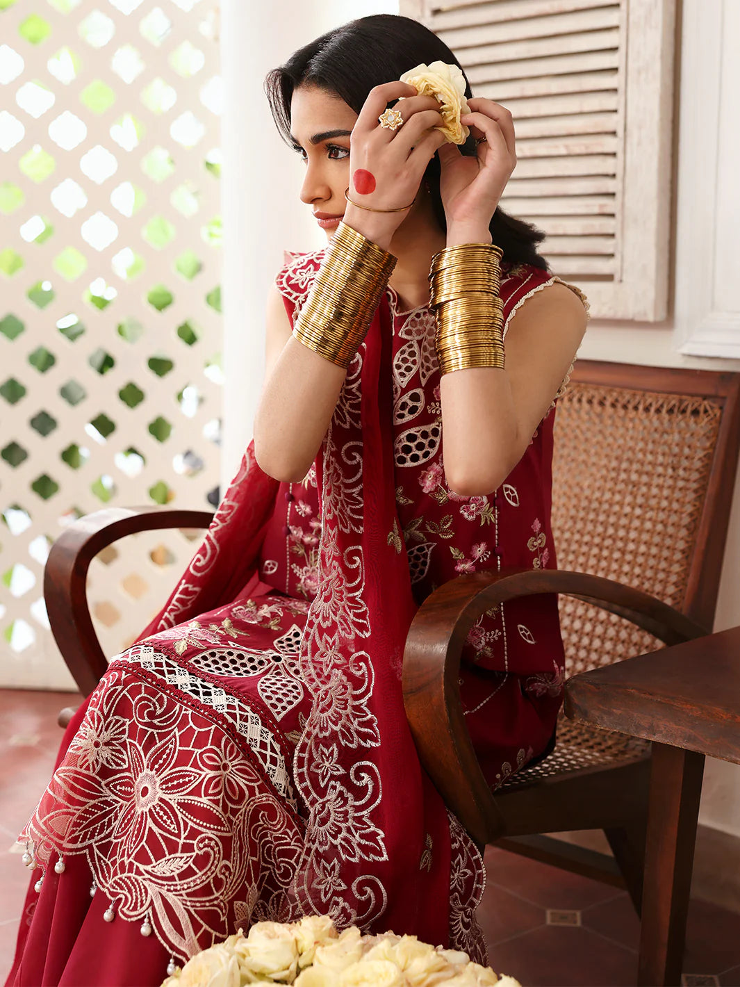 Angan | Mahnur Luxury Embroidered Lawn | 3PC