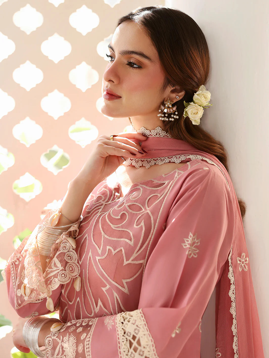 Angan | Mahnur Luxury Embroidered Lawn | 3PC