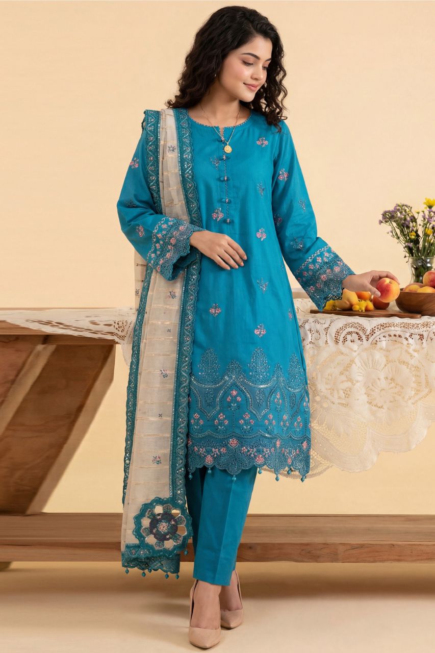 Zaib-o-Zeenat By Neeshey Luxury Laser-Kari Embroidered Lawn Volume-3PC