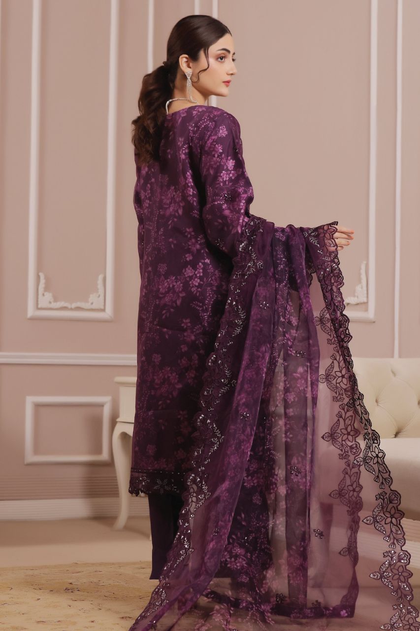 Sharjeena | Dressline | Semi-Stitched -Organza