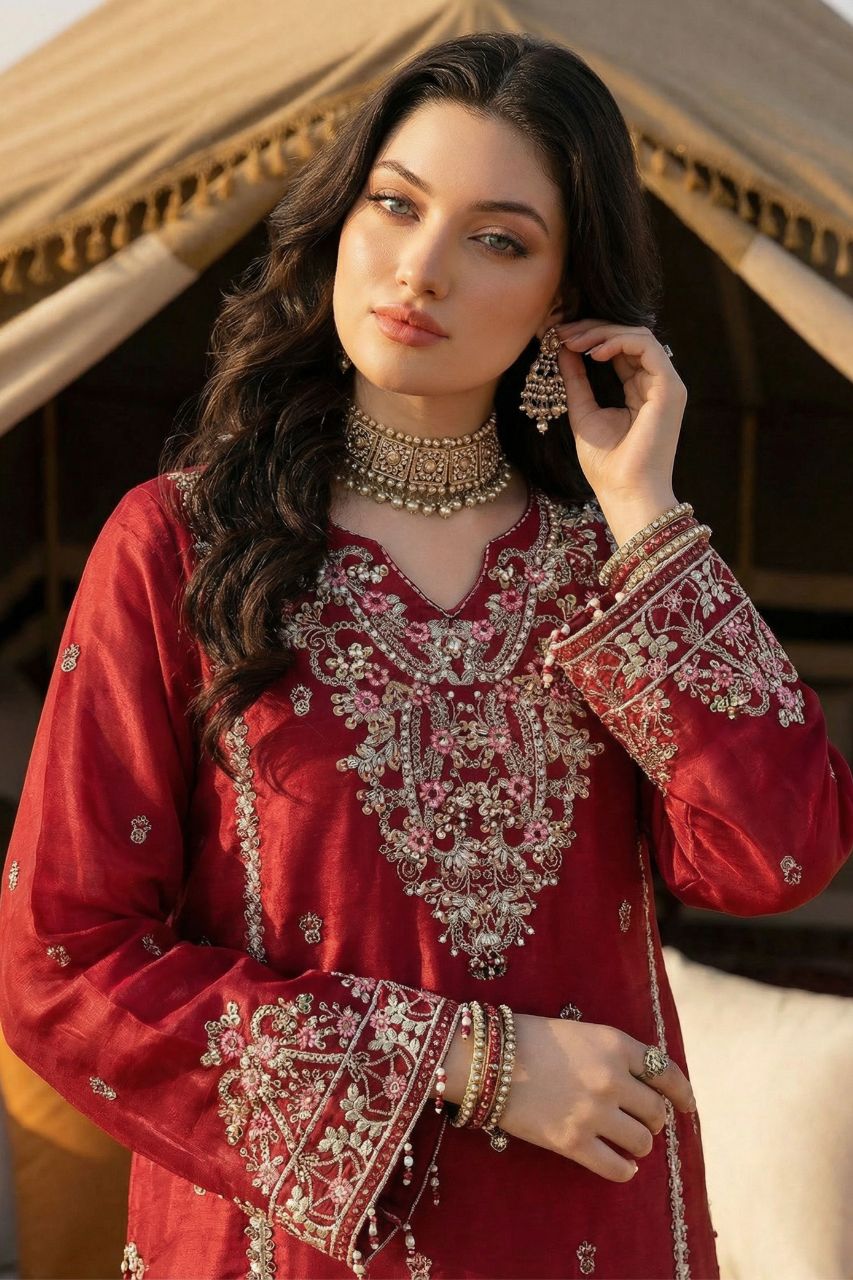 Fatima Bano | Zarqoon | Emb Organza-3PC