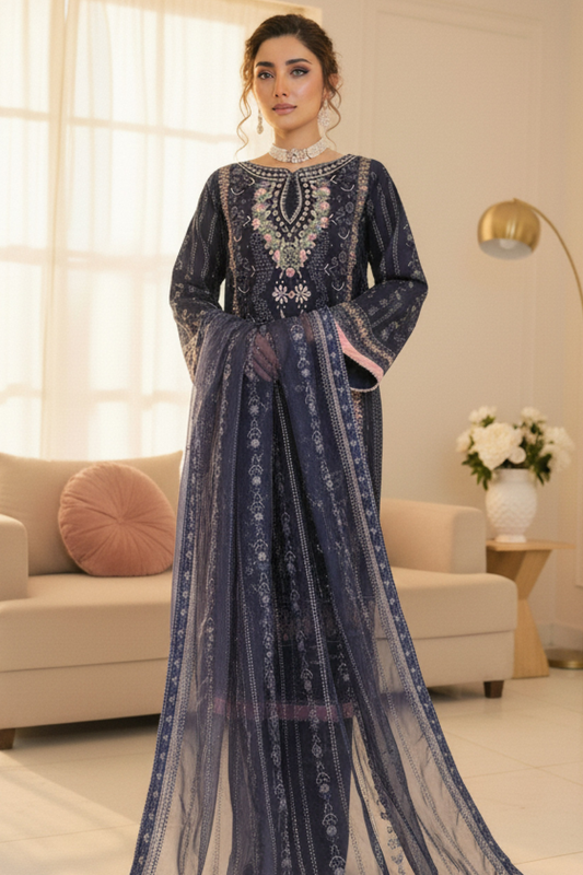 Fatima Bano | Dressline | Dhanak | Organza-3PC
