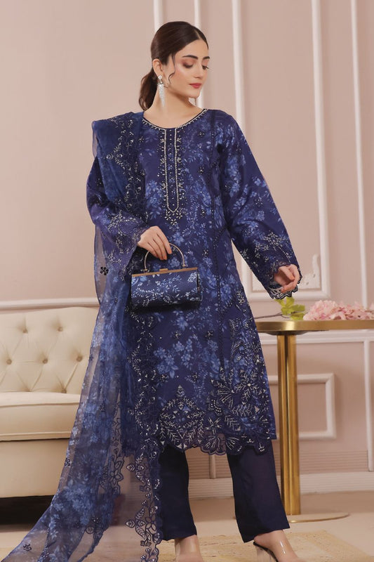 Sharjeena | Dressline | Semi-Stitched -Organza