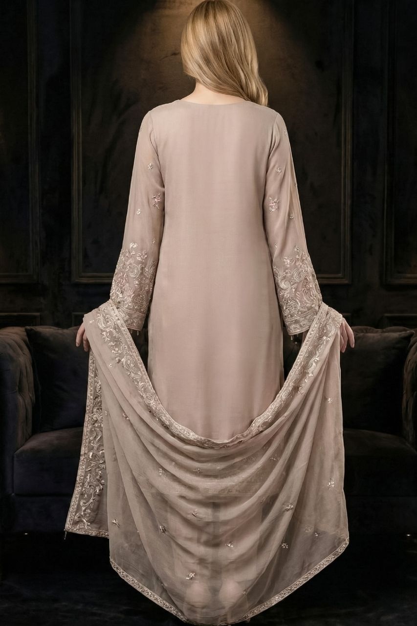 Hafsa | Dressline | Semi-Stitched - Organza