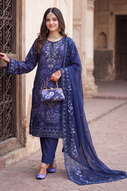 EVA By Dressline | Semi-Stitched | Organza