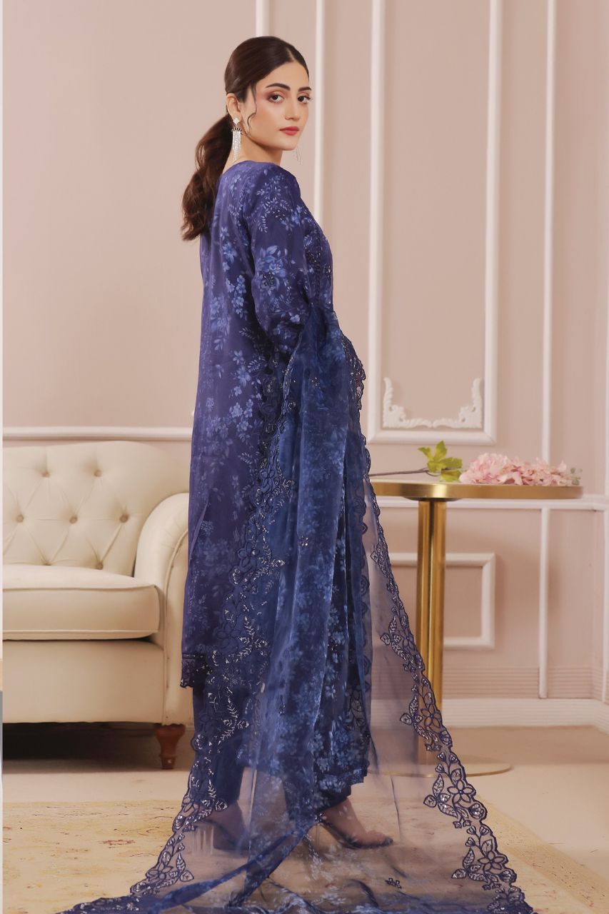 Sharjeena | Dressline | Semi-Stitched -Organza