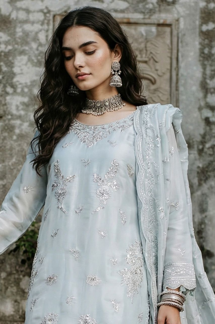 Kashvi | Zaib-o-Zeenat | Emb Shisha Silk-3PC