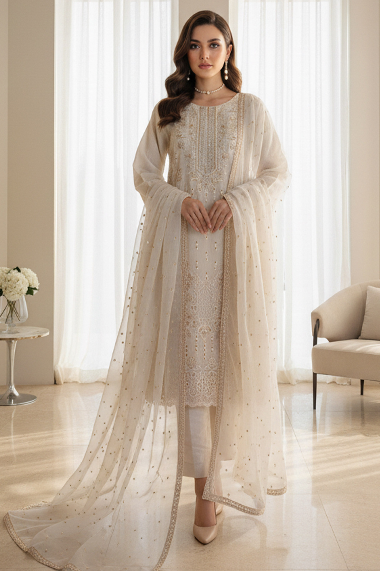 Zoha | Dressline | Burberry | Organza-3PC