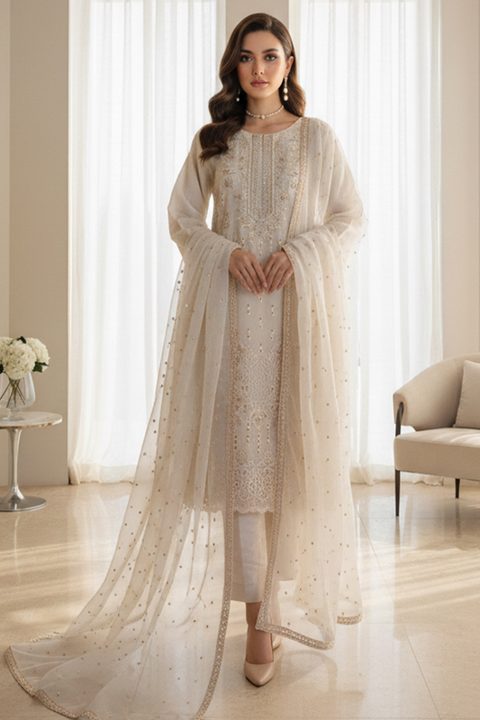 Zoha | Dressline | Burberry | Organza-3PC