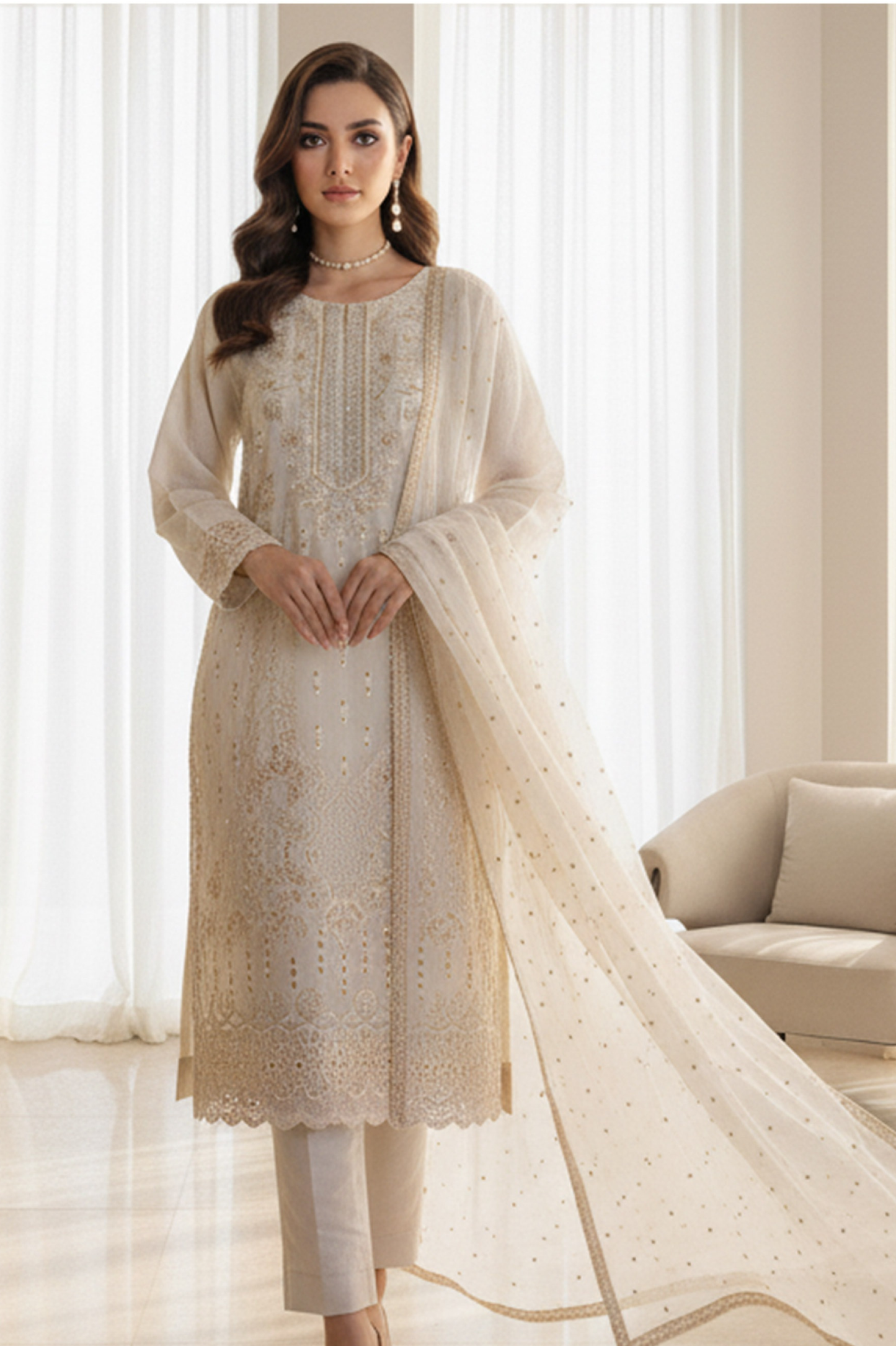 Zoha | Dressline | Burberry | Organza-3PC