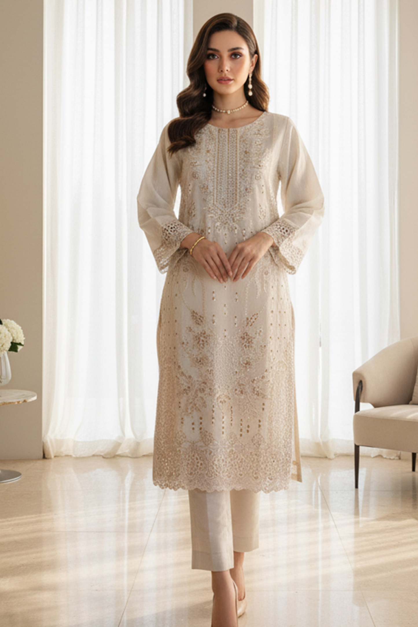 Zoha | Dressline | Burberry | Organza-3PC