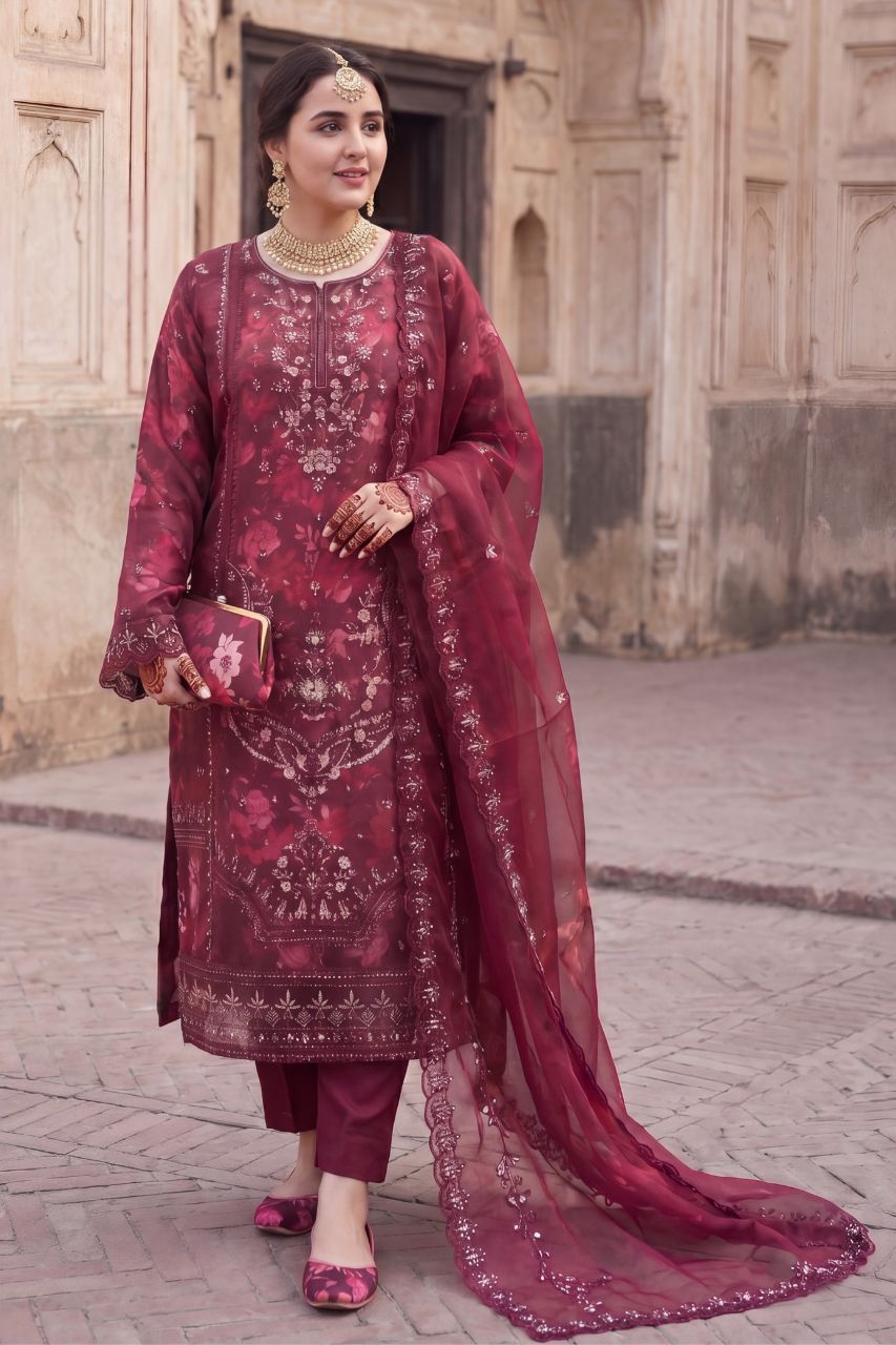 EVA By Dressline | Semi-Stitched | Organza