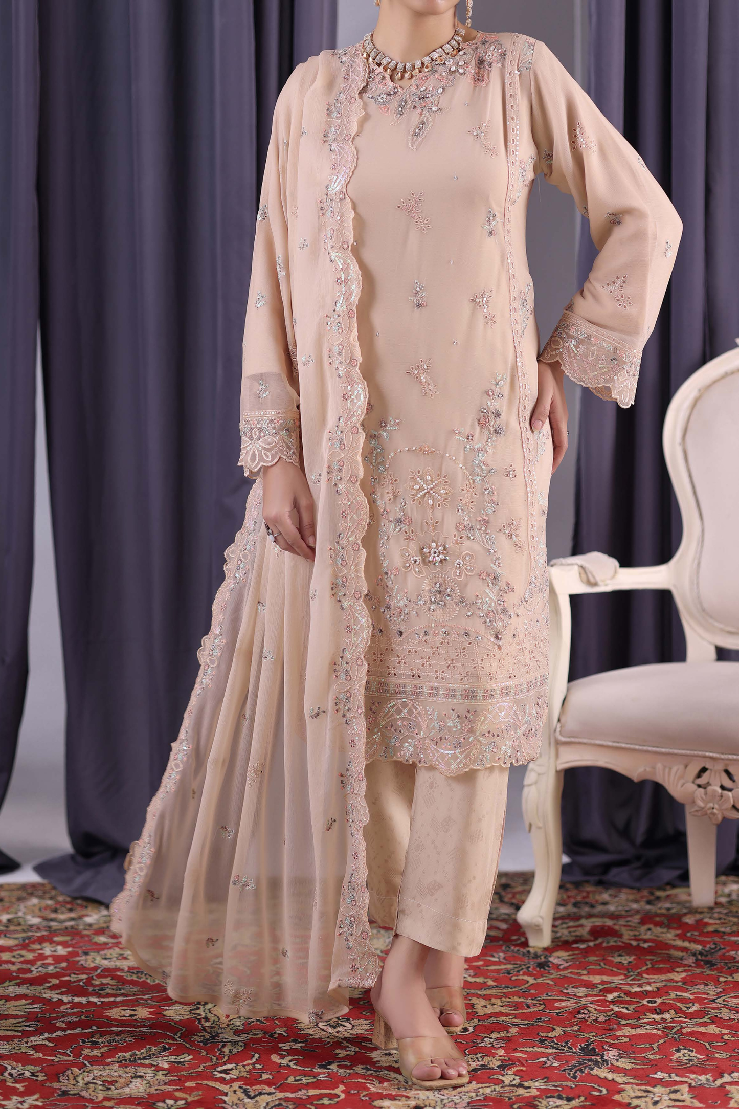 Noor Jahan | Embroidered | Chiffon