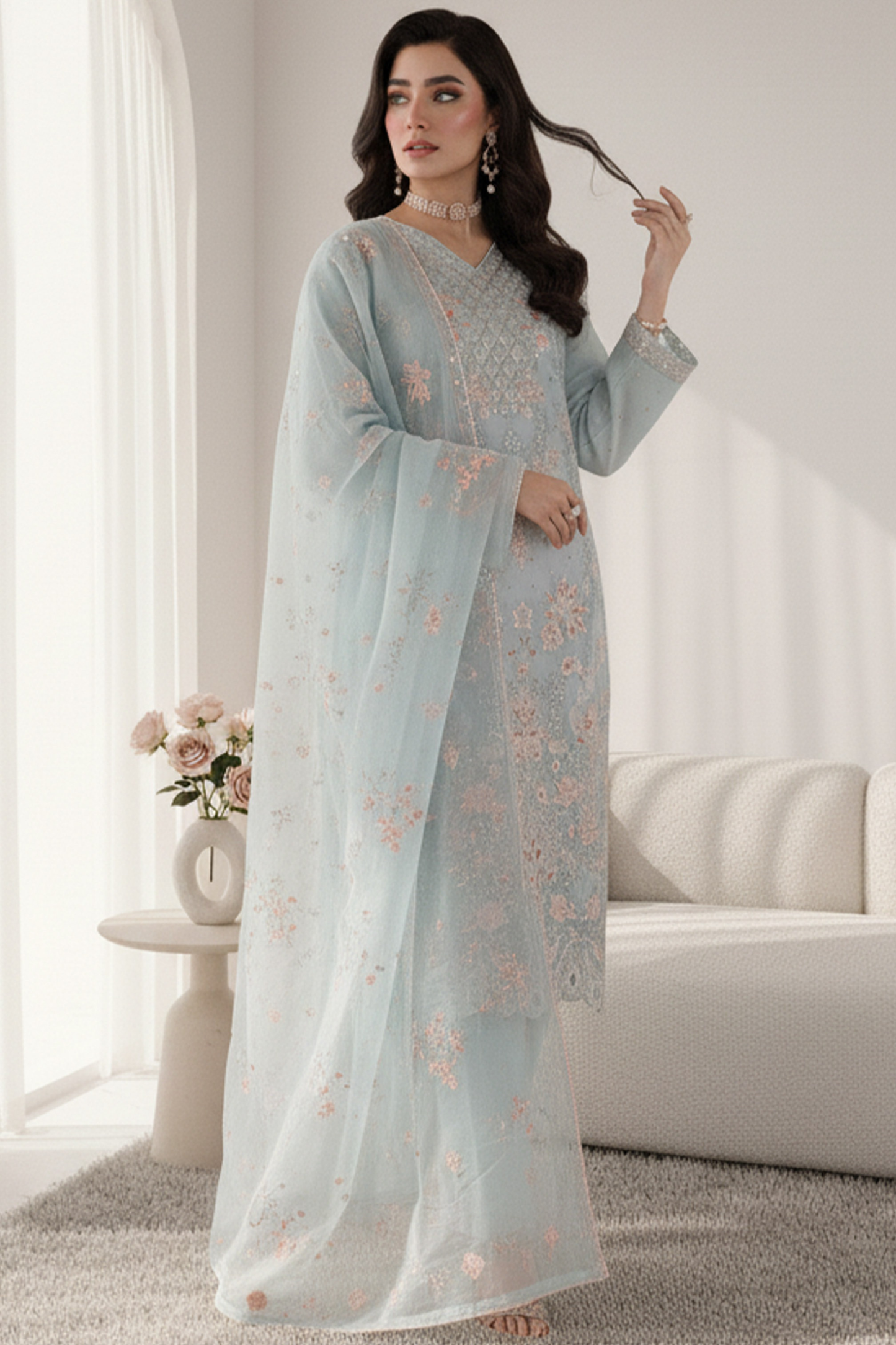 Zoha | Dressline | Burberry | Organza-3PC