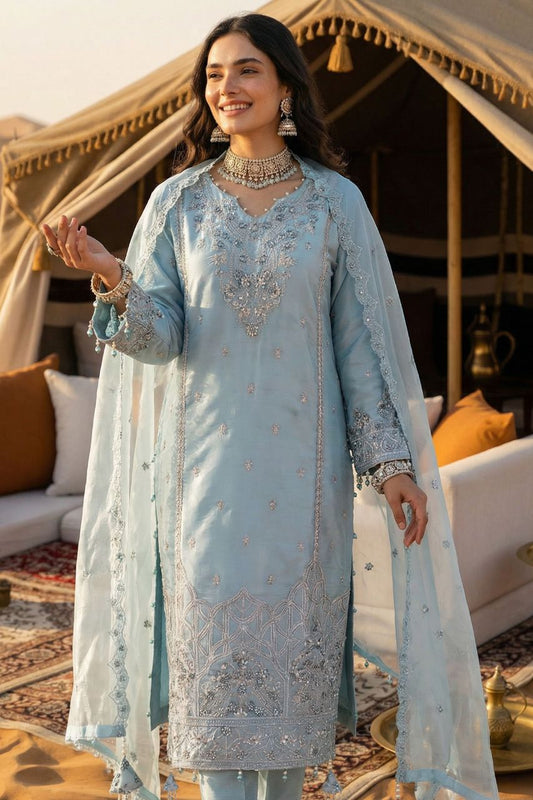Fatima Bano | Zarqoon | Emb Organza-3PC
