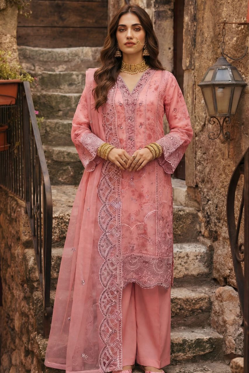 Aira By Dressline Semi-Stitched | Organza