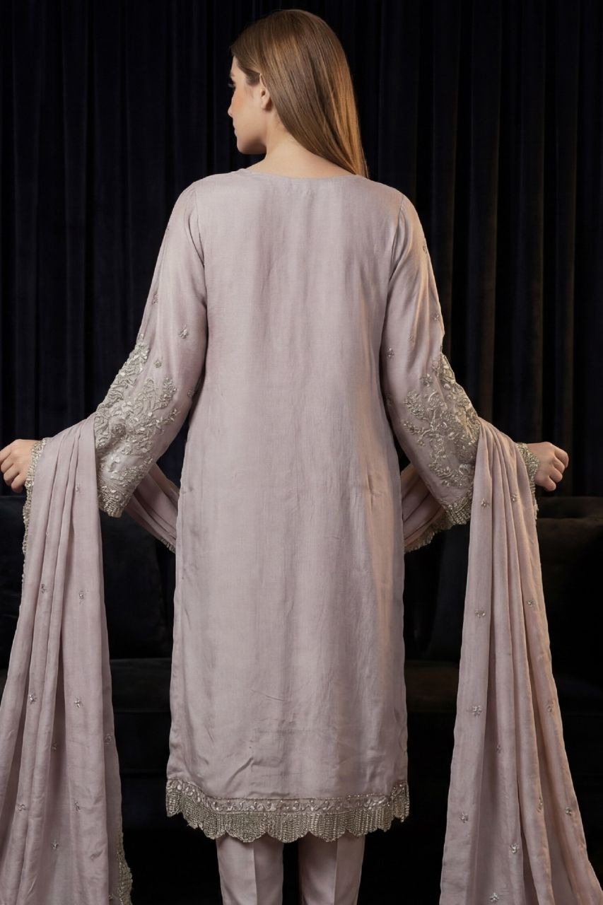 Hafsa | Dressline | Semi-Stitched - Organza