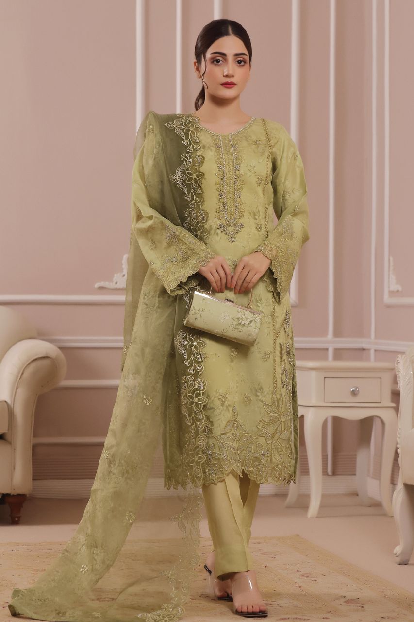 Sharjeena | Dressline | Semi-Stitched -Organza
