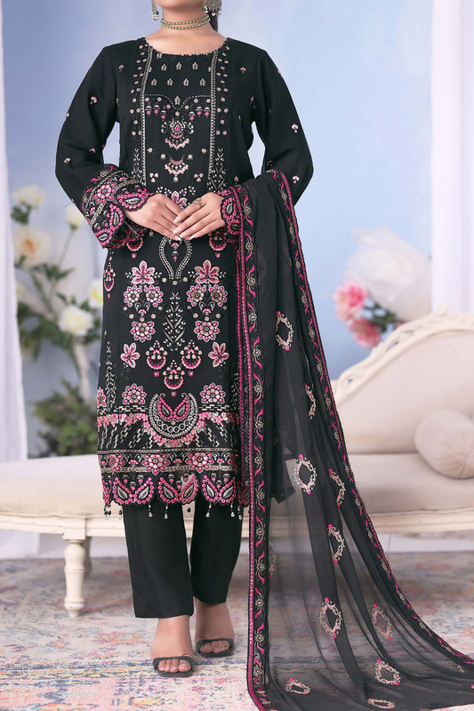 Meher Bano | Pak Fabrics | Luxe | Chiffon-3PC