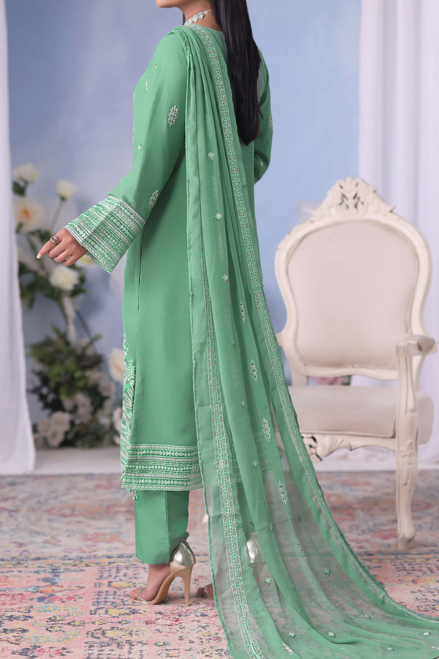 Meher Bano | Pak Fabrics | Luxe | Chiffon-3PC