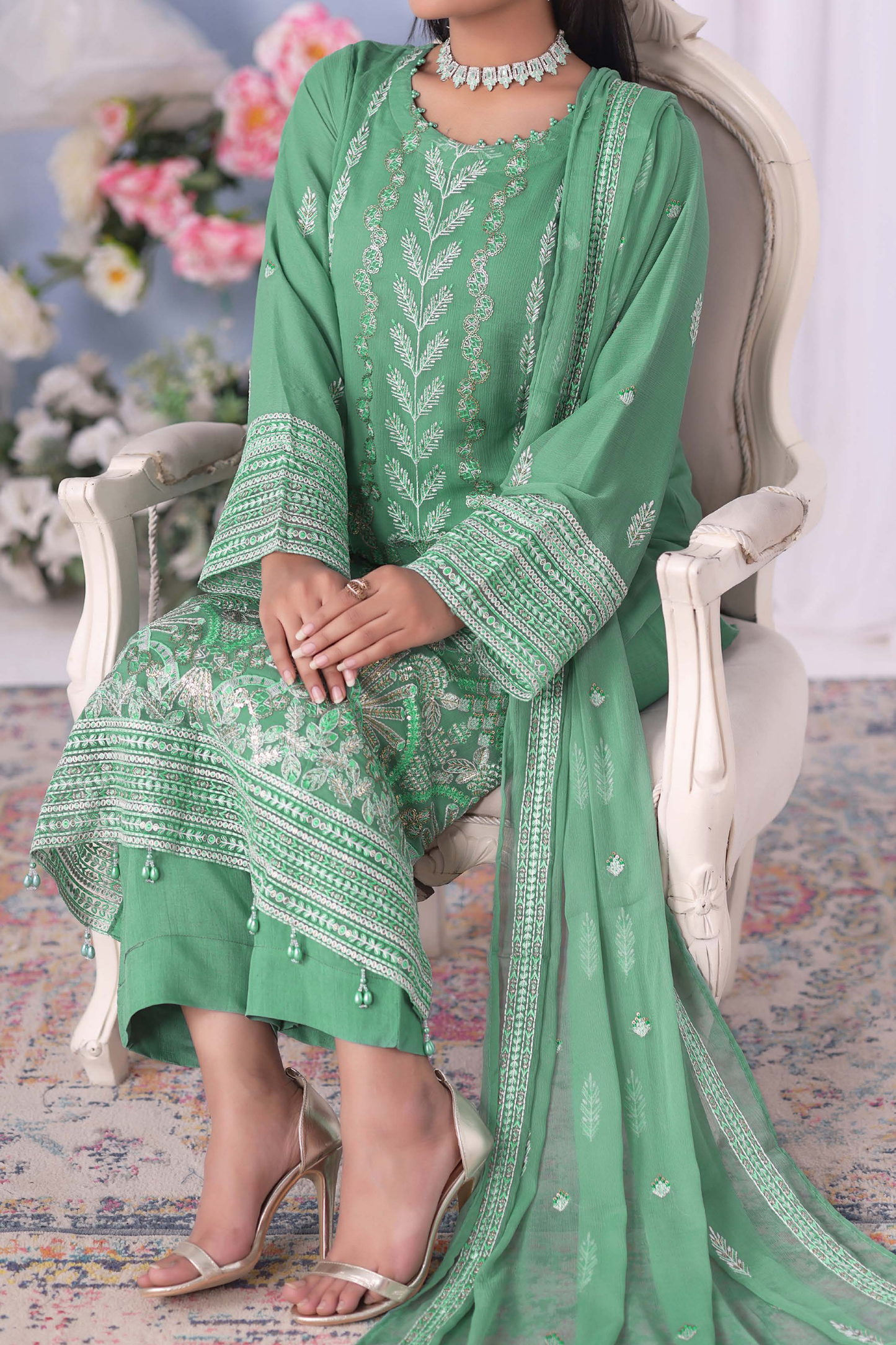 Meher Bano | Pak Fabrics | Luxe | Chiffon-3PC