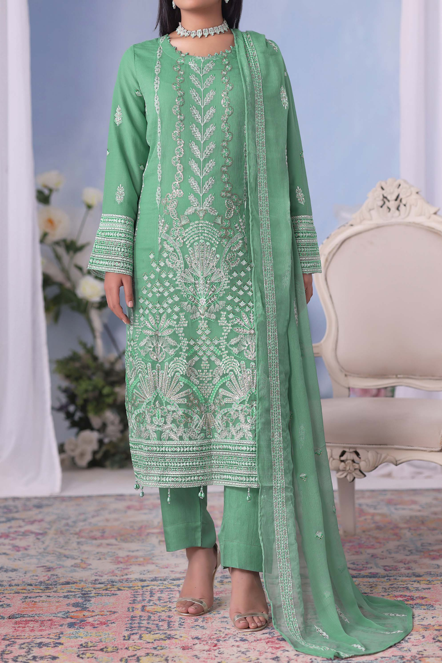 Meher Bano | Pak Fabrics | Luxe | Chiffon-3PC