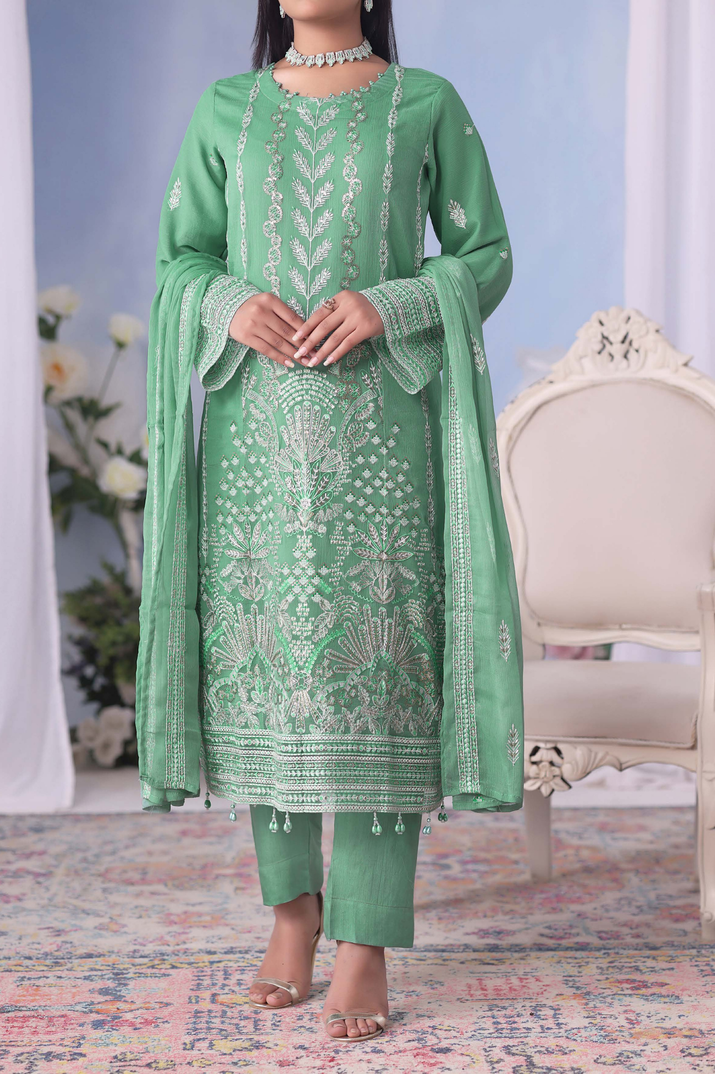 Meher Bano | Pak Fabrics | Luxe | Chiffon-3PC