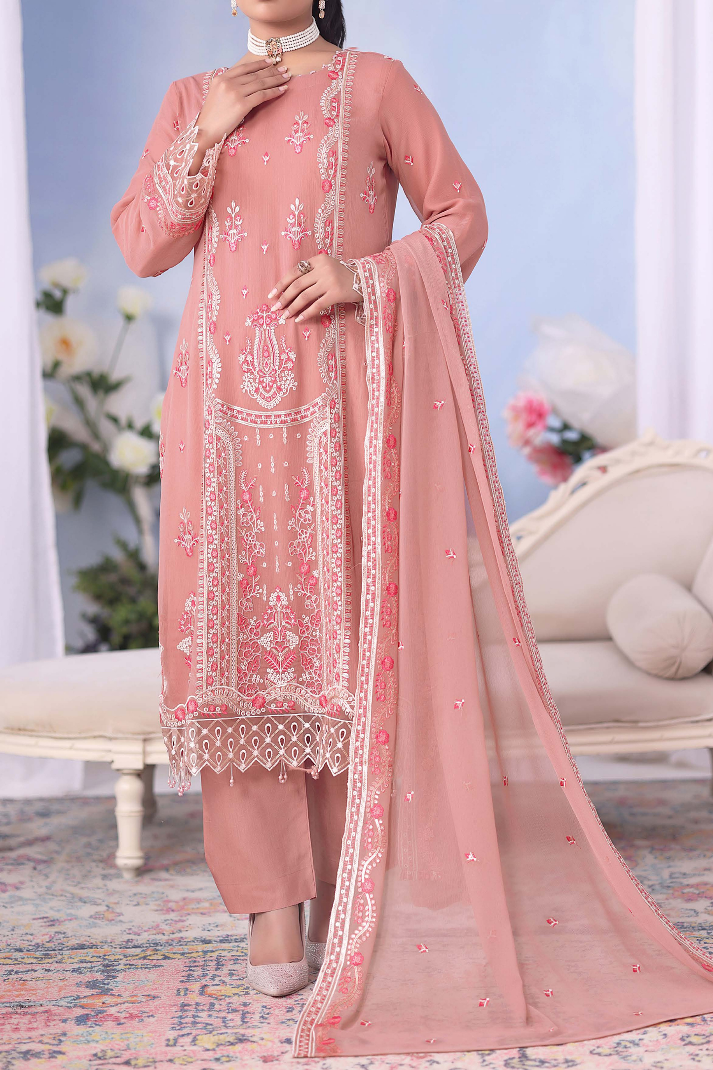 Meher Bano | Pak Fabrics | Luxe | Chiffon-3PC