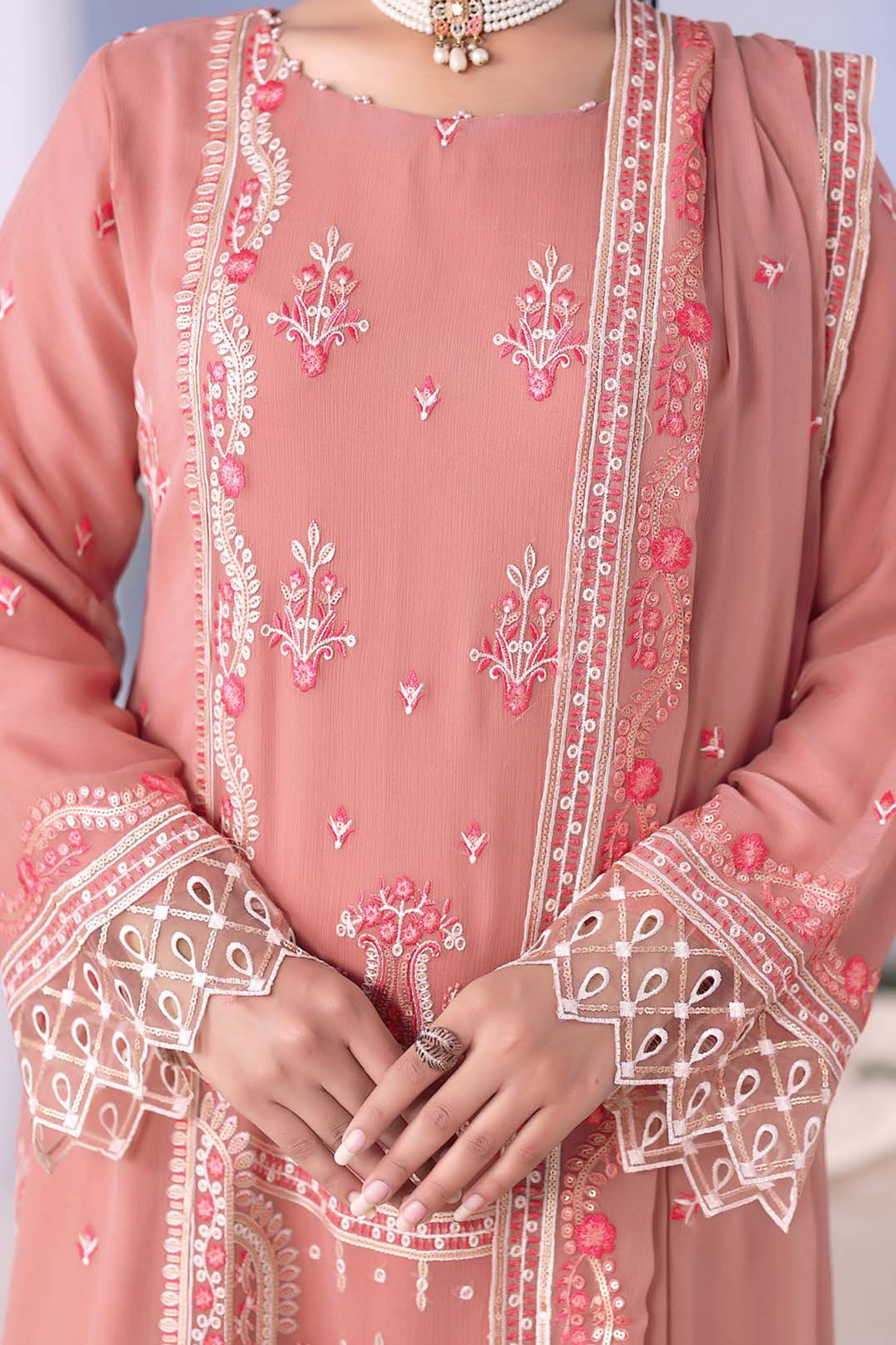 Meher Bano | Pak Fabrics | Luxe | Chiffon-3PC