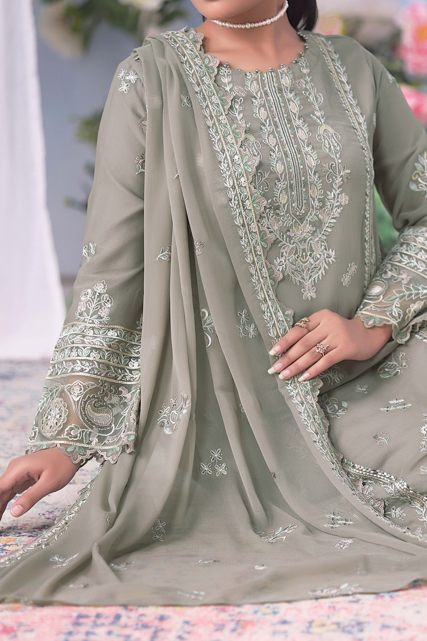 Meher Bano | Pak Fabrics | Luxe | Chiffon-3PC