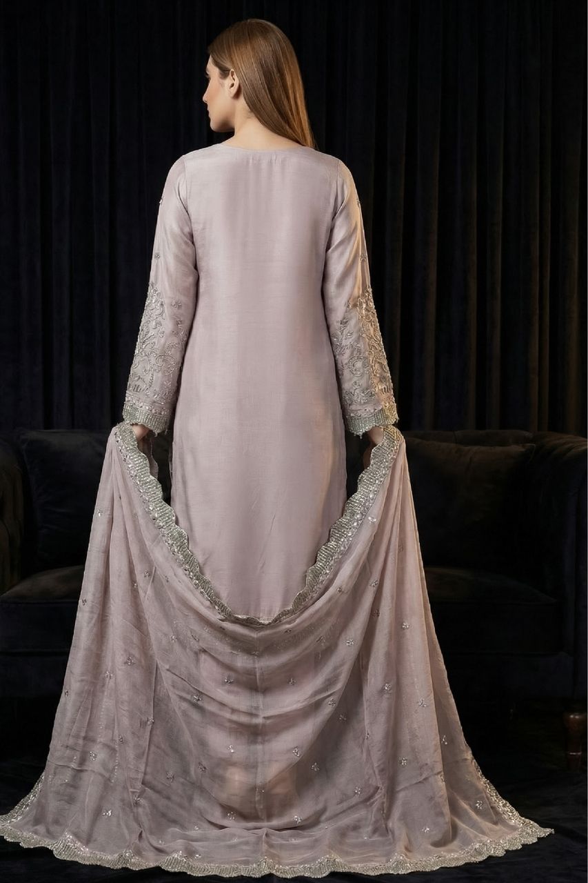 Hafsa | Dressline | Semi-Stitched - Organza