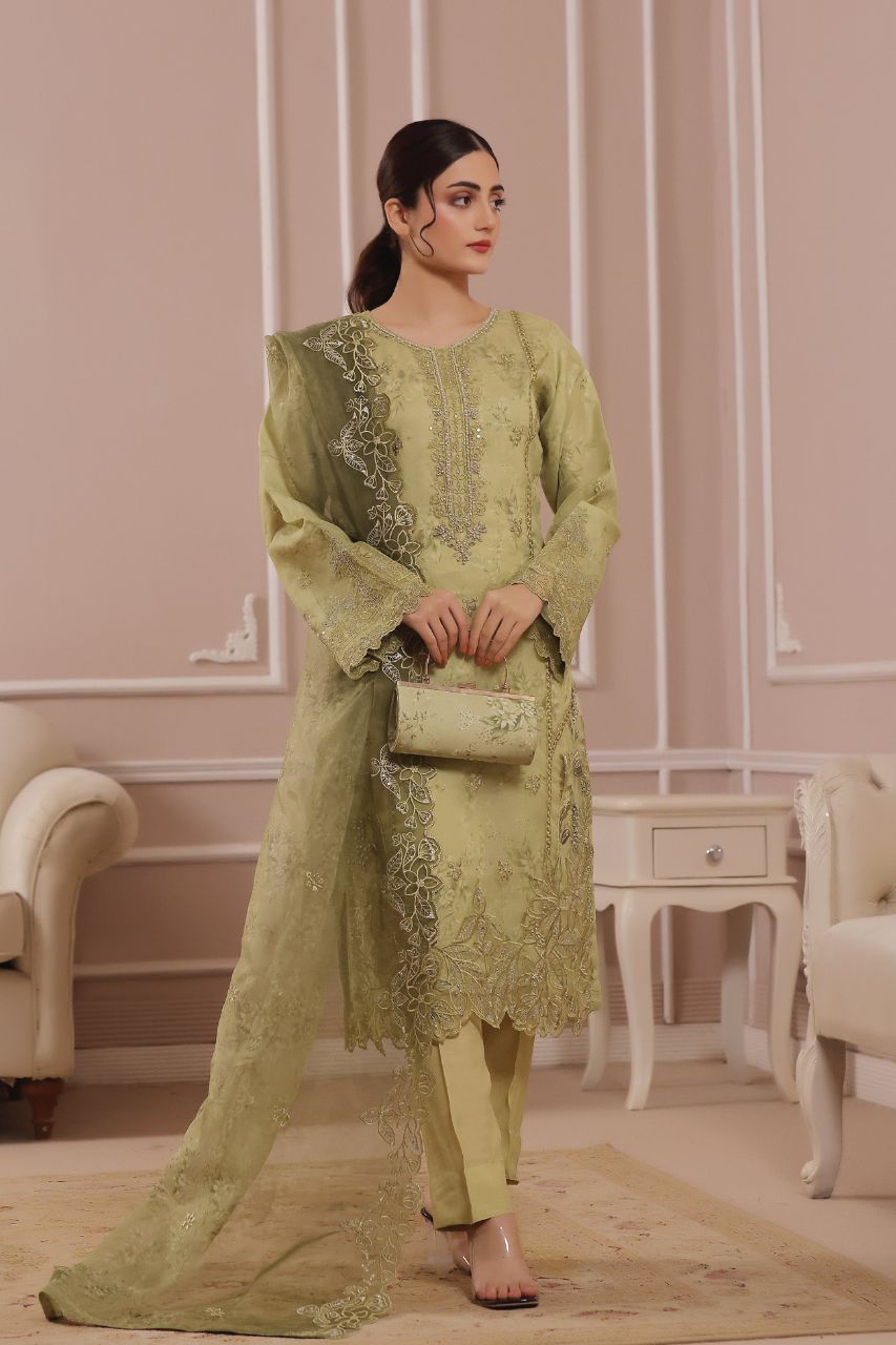 Sharjeena | Dressline | Semi-Stitched -Organza