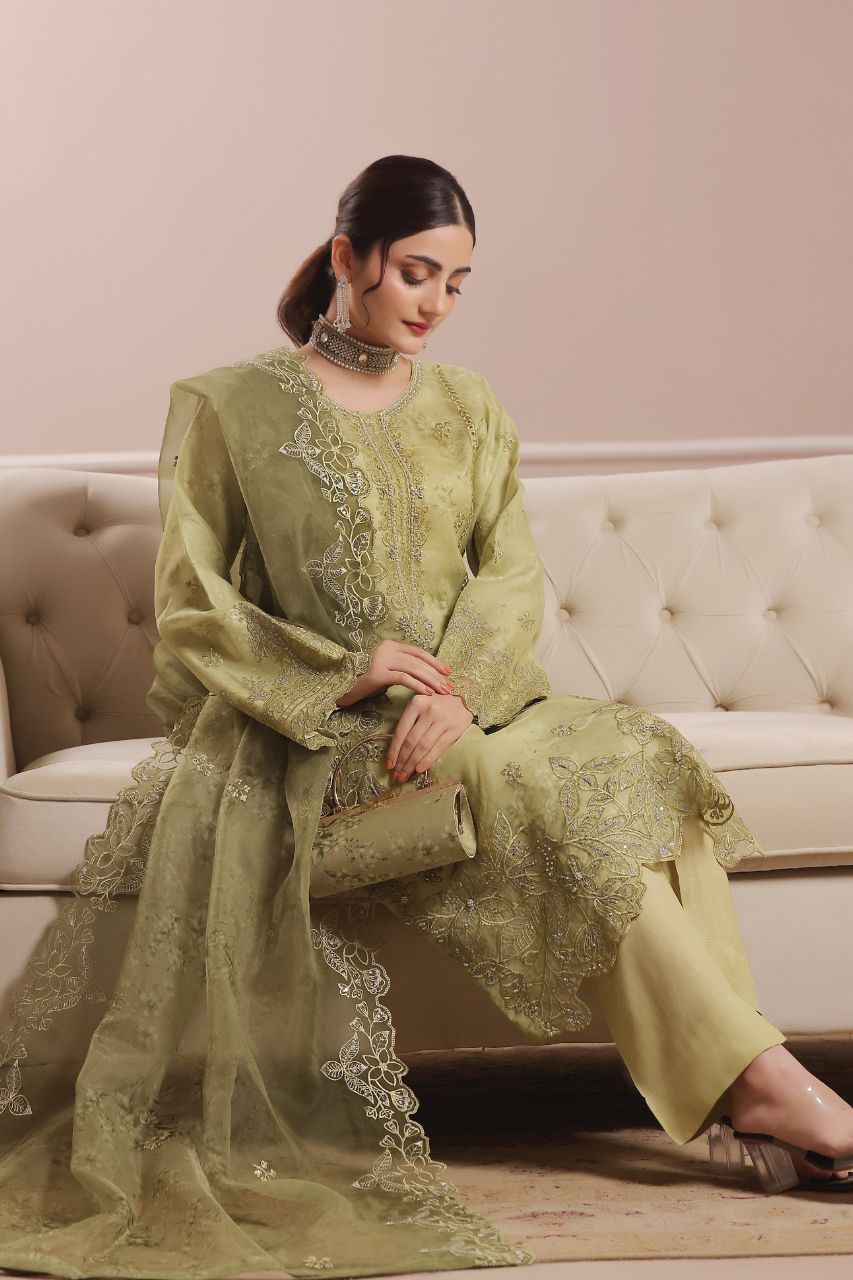 Sharjeena | Dressline | Semi-Stitched -Organza