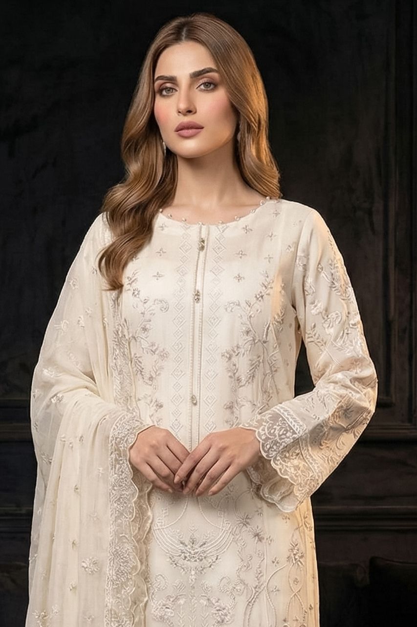 Hafsa | Dressline | Semi-Stitched - Organza