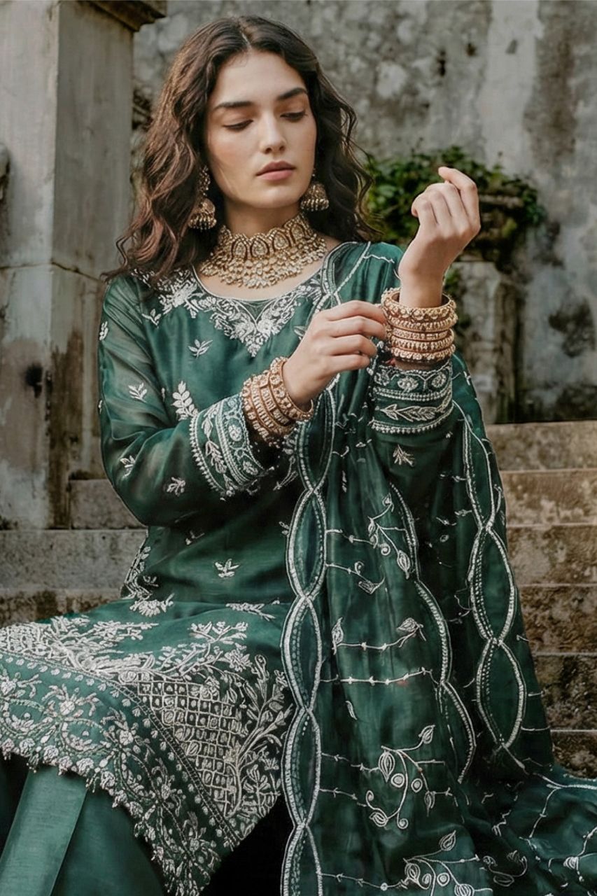 Kashvi | Zaib-o-Zeenat | Emb Shisha Silk-3PC