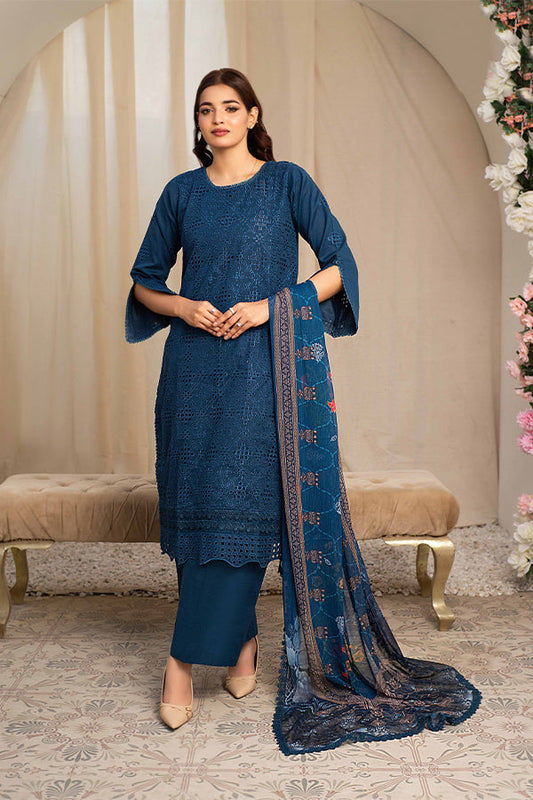 Tehzeeb | ChikanKari Luxury Lawn | 3-PC