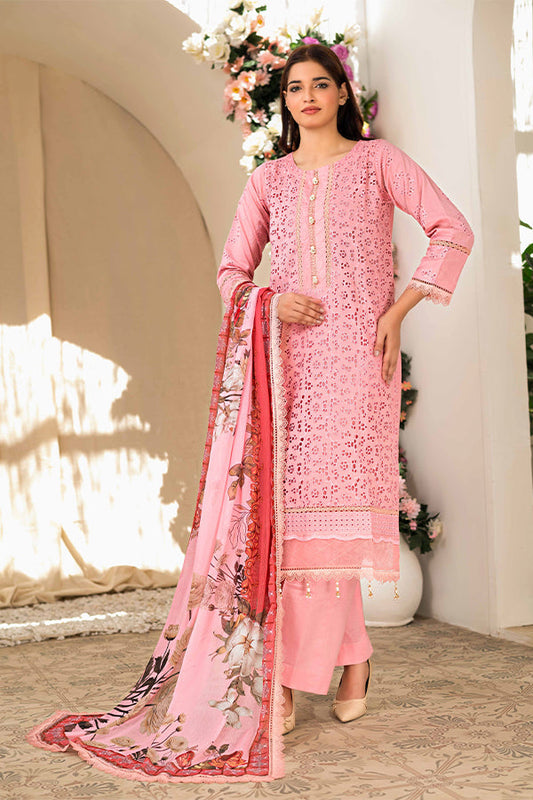 Tehzeeb | ChikanKari Luxury Lawn | 3-PC