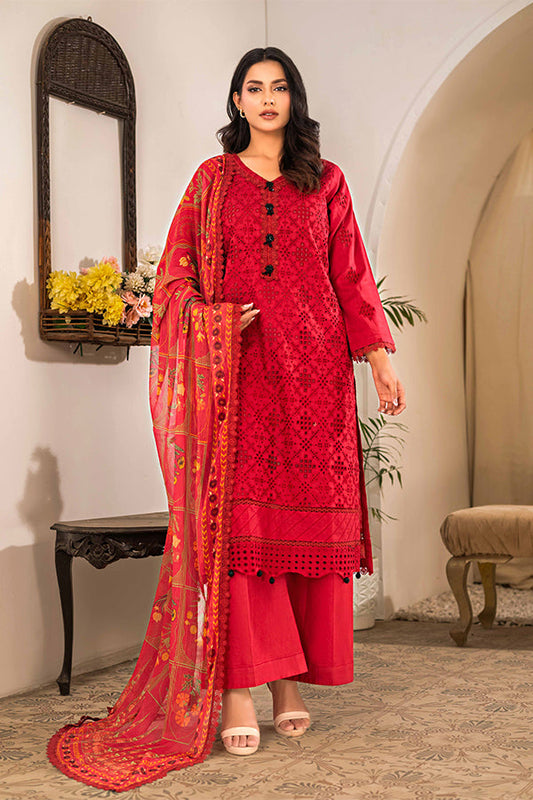 Tehzeeb | ChikanKari Luxury Lawn | 3-PC