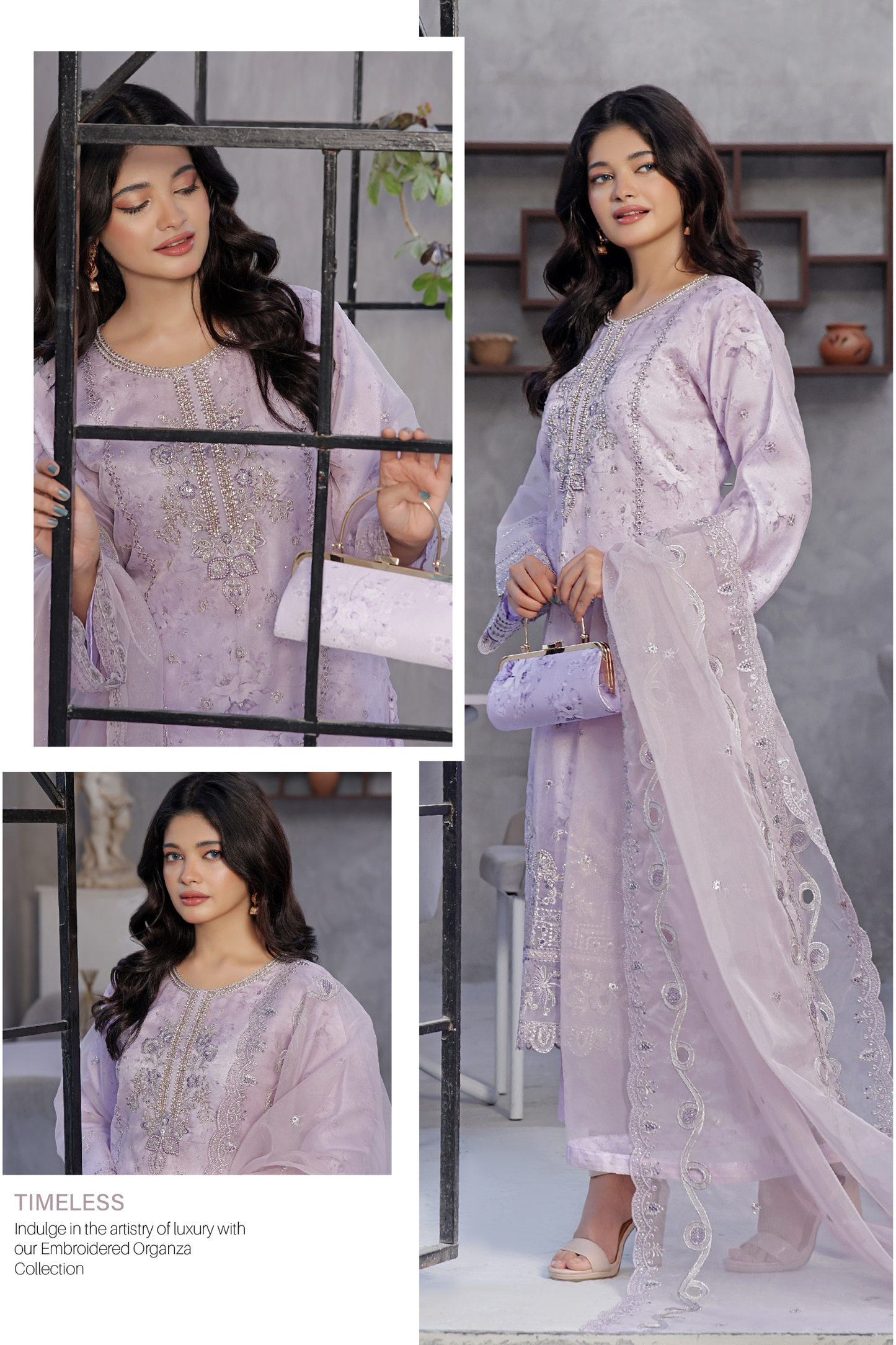 Zaib-o-Zeenat | Dressline | Naaira | Organza-3PC